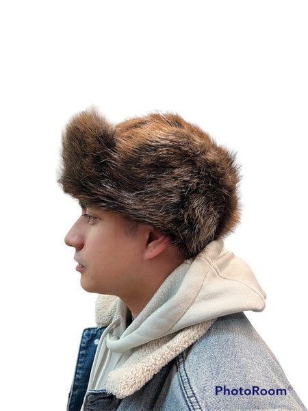 Men's black muskrat fur aviator hat – Bill Worb Furs Inc.