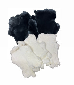 Black and white rex rabbit fur pelts - Bill Worb Furs