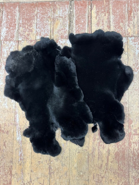 Black rex rabbit fur pelts - Bill Worb Furs