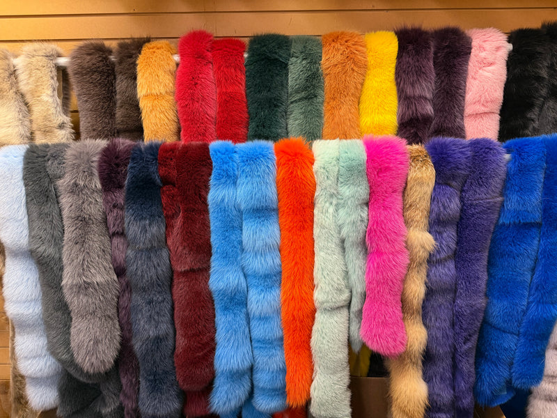 Dyed Blue Fox Fur Skin Stripping – Bill Worb Furs Inc.