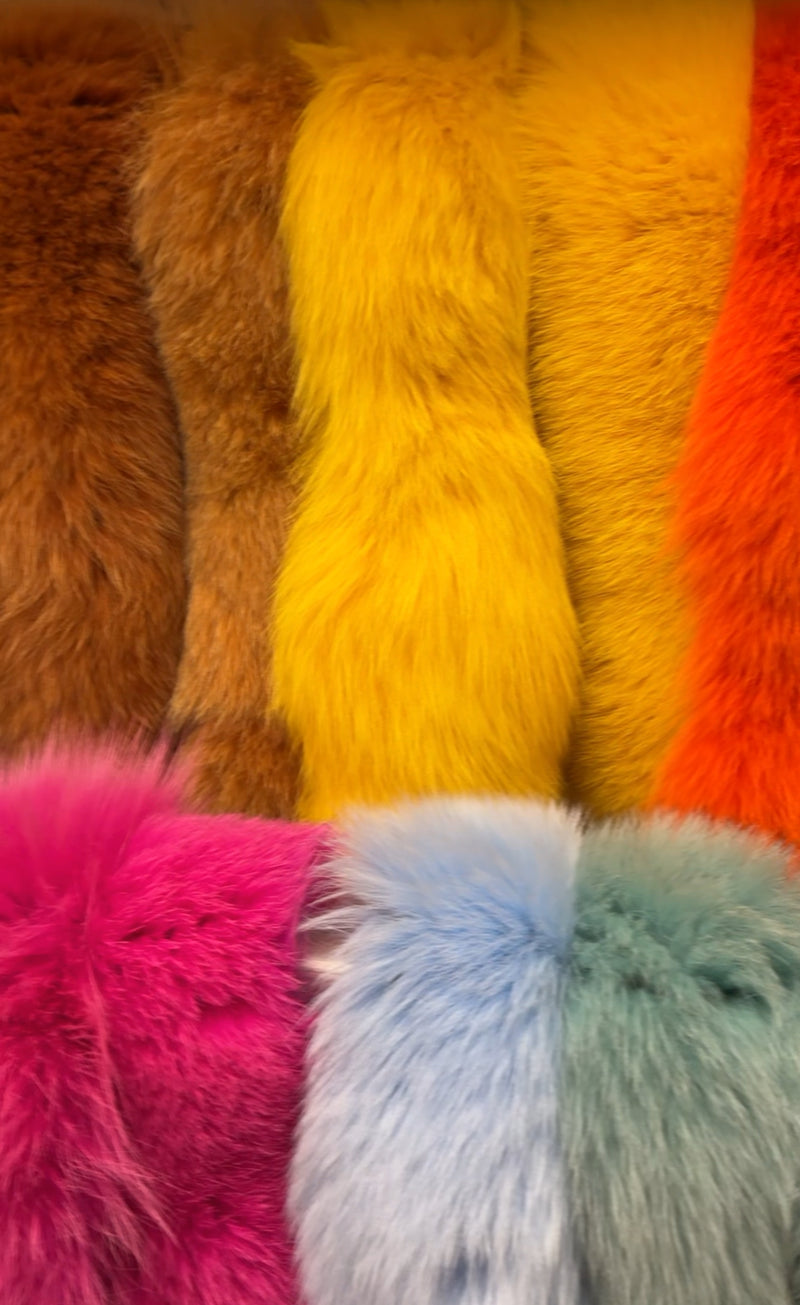 Dyed Blue Fox Skin Stripping