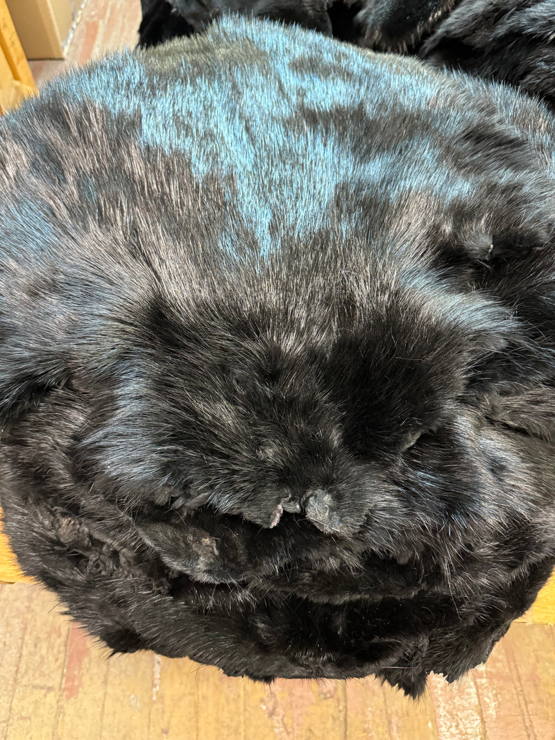 Dyed black beaver pelts - Bill Worb Furs