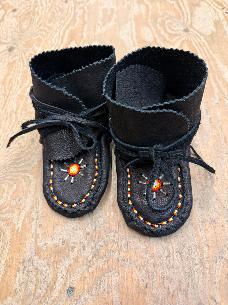 Leather wrap around moccasins - Bill Worb Furs