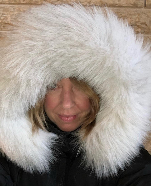 Natural Blue Fox Fur Parka Hood Ruff – Bill Worb Furs Inc.