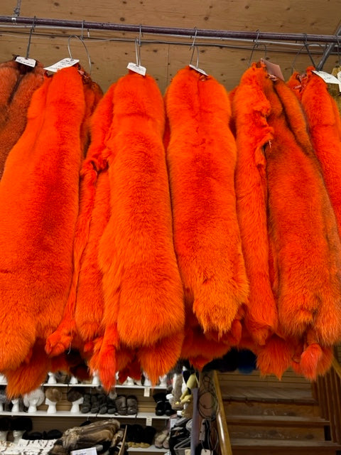 Orange Dyed Blue Fox Fur - ON SALE!