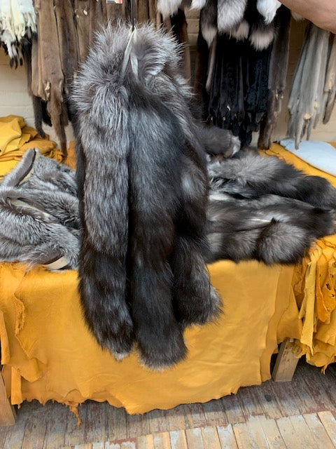 Silver fox tail hood ruffs - Bill Worb Furs