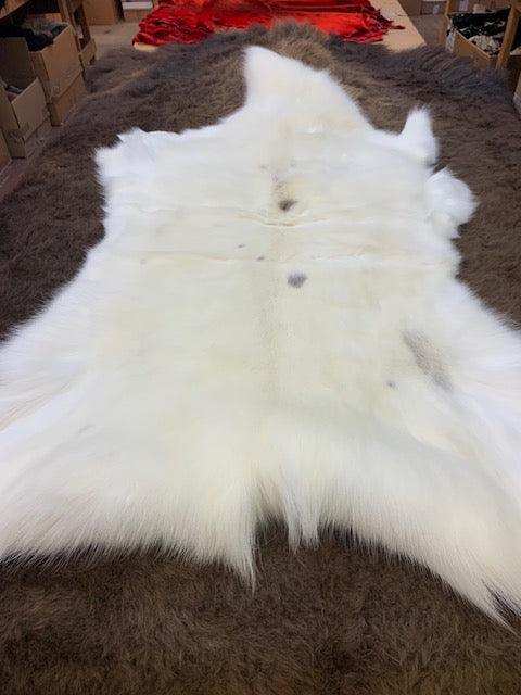 White reindeer fur hides - Bill Worb Furs