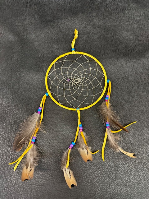 natural deer polished leather dream catcher - Bill Worb Furs