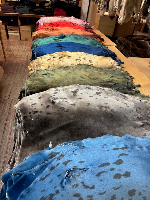 Dyed harp seal skins - Bill Worb Furs