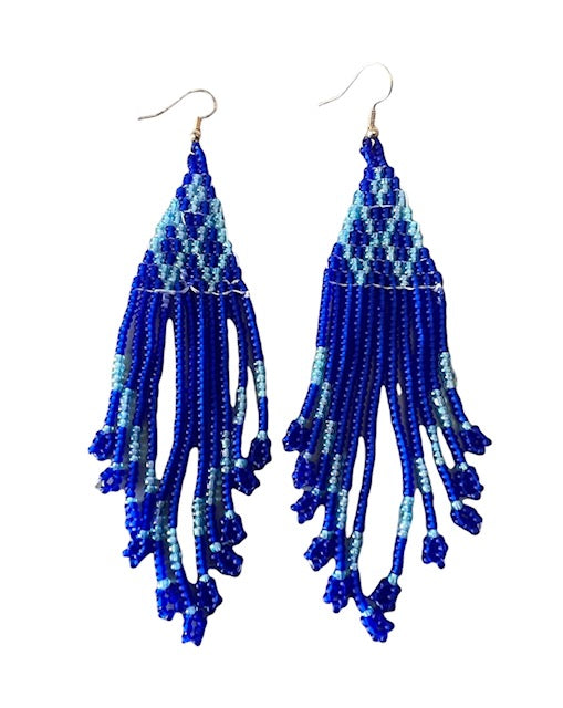 Blue Beaded earrings