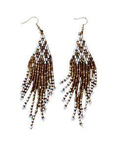 Copper beaded earrings