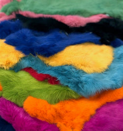 dyed rabbit fur pelts coloured 