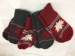 Fully lined Canadian flag Adult Wool Mitts - Bill Worb Furs Inc.