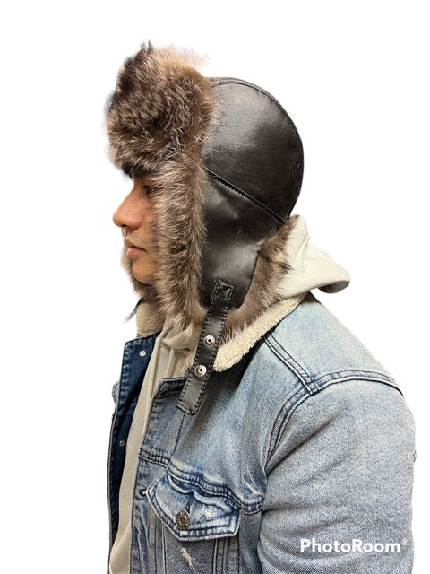 Men's aviator fur hat - Bill Worb Furs