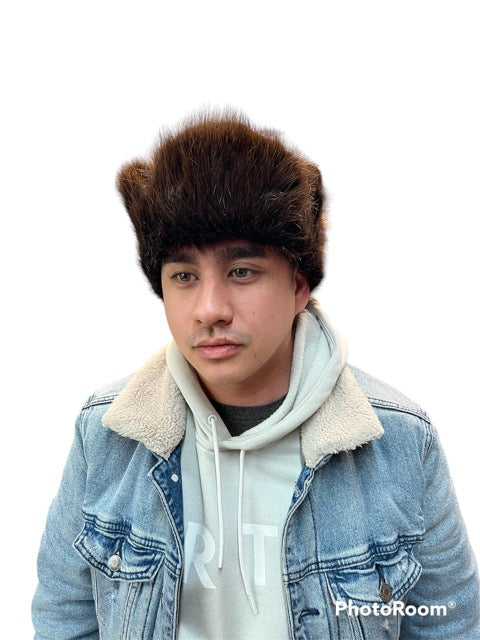 Men's jockey style fur hat - Bill Worb Furs