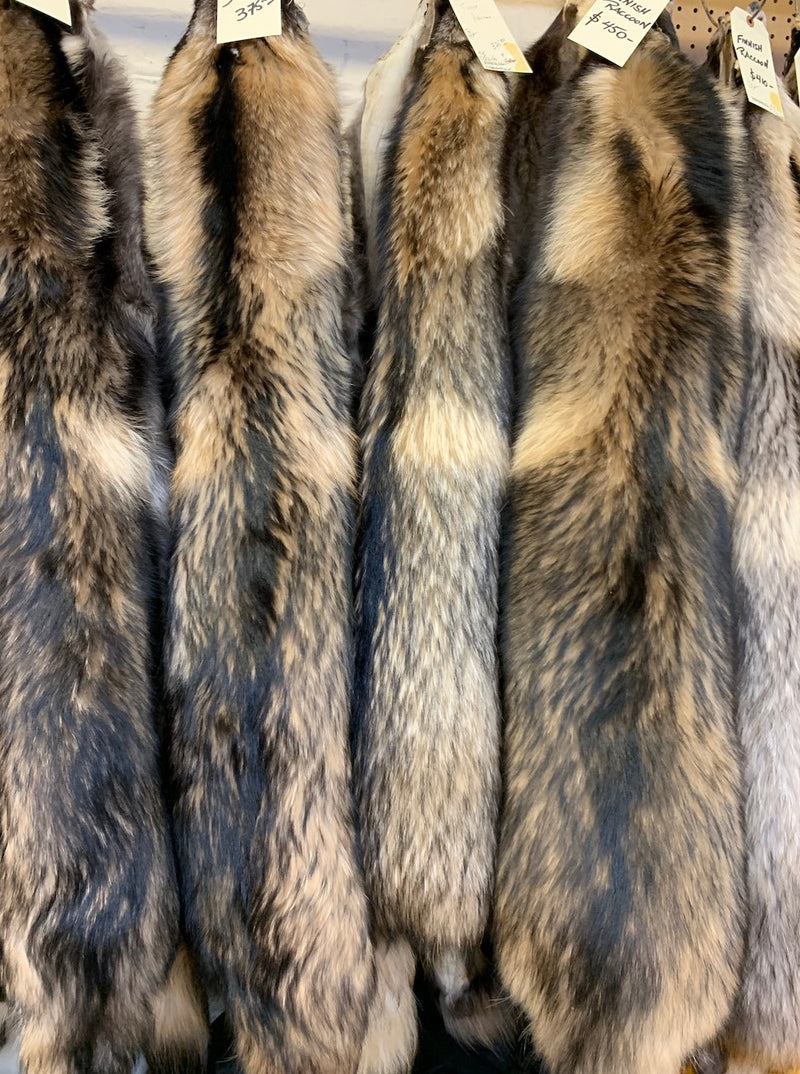 natural Finnish raccoon fur pelt real