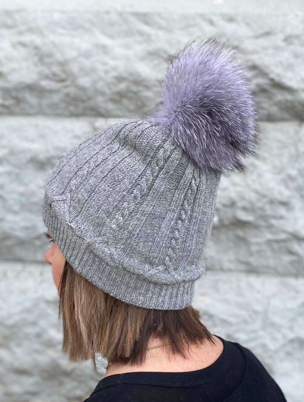 Chunky Knit Beanie With Faux Fur Pom Pom & Lining - Super Warm Winter Hat For Women - View #2