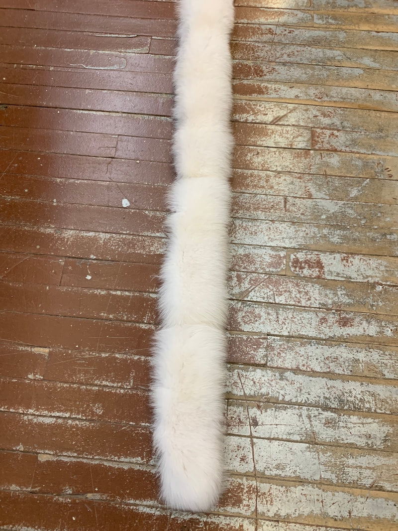 white fox fur strips