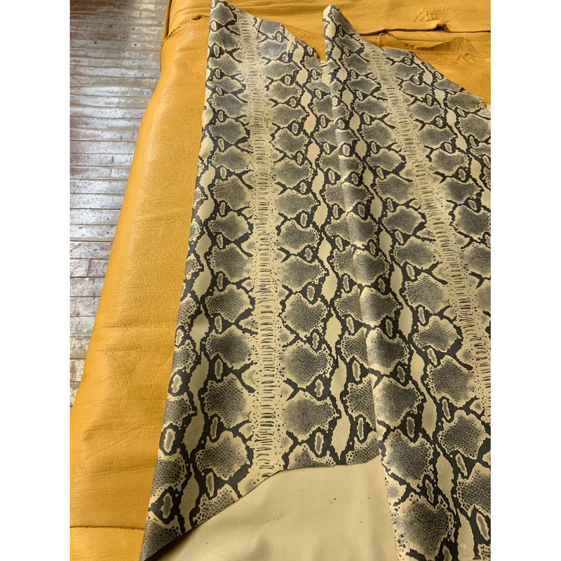 snake skin printed lambskin leather  hides
